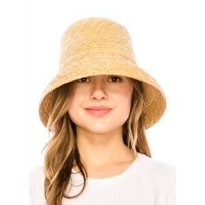 NEW QUEENS INC fanny wheat straw bucket hat in natural